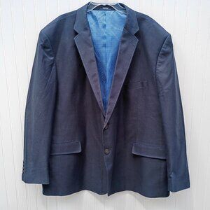 SADDLEBRED Jacket Mens 56R Navy Blue Blazer Cotton Sport Coat Classic Fit